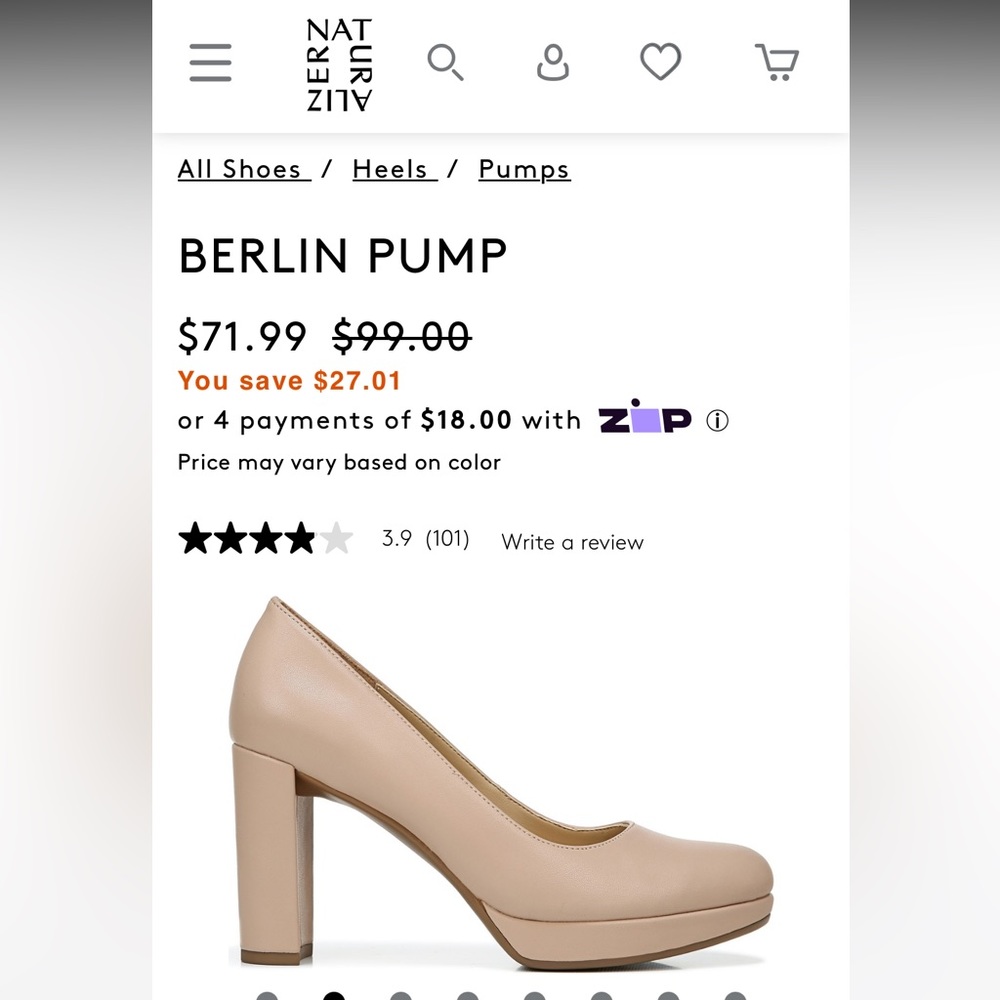 Like New Naturalizer Nude Berlin Pump Size 7.5
